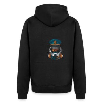 Polizist Polizei Astronaut - Unisex Premium Bio Zip Hoodie - Schwarz - Hinten - Nico (187cm)
