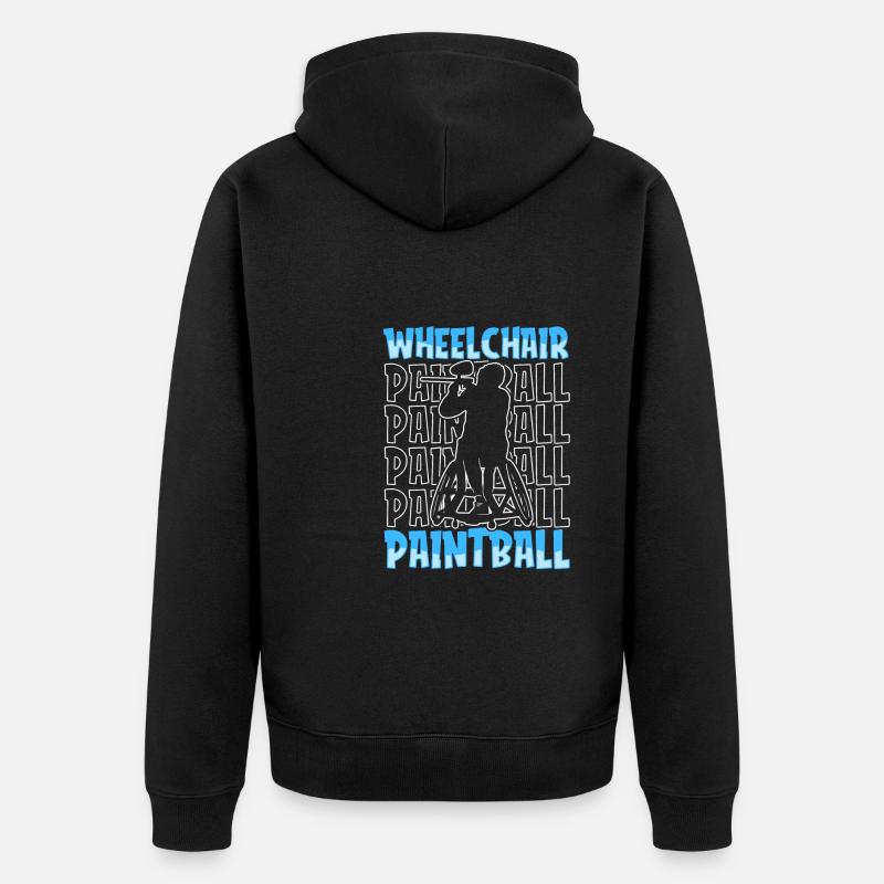 Fauteuil roulant de paintball - Veste à capuche bio Premium Unisexe - noir