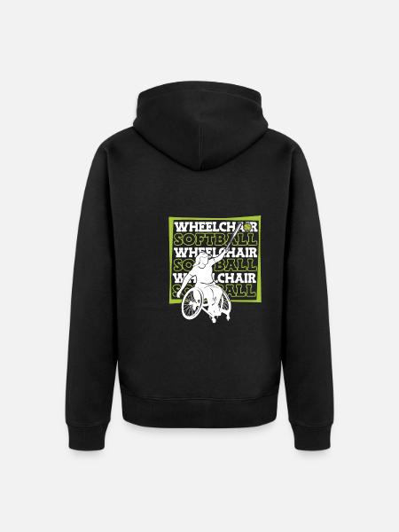 Softball Wheelchair - Unisex Premium Organic Zip Hoodie - black