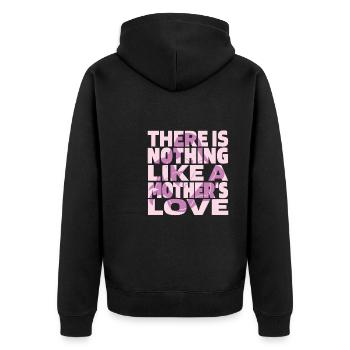Mom Mutter Liebe - Unisex Premium Bio Zip Hoodie - Schwarz - Hinten - Nico (187cm)