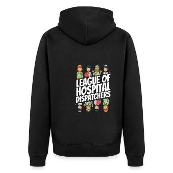 Emergency Call Control Center Operations Center Hospital - Unisex Premium Organic Zip Hoodie - black - Back - Nico (187cm)