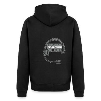 Emergency call control center operations center mode on - Unisex Premium Organic Zip Hoodie - black - Back - Nico (187cm)
