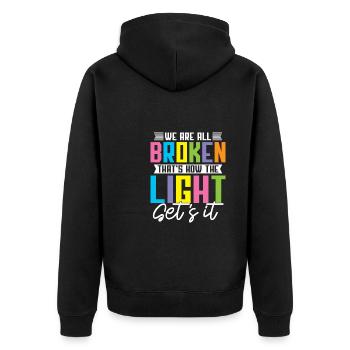 Psychology Psychologist Bunt - Unisex Premium Organic Zip Hoodie - black - Back - Nico (187cm)