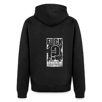 Psychologie Psychologe Grenze - Unisex Premium Bio Zip Hoodie - Schwarz - Hinten - Nico (187cm)