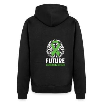 Psychology Psychologist Loop - Unisex Premium Organic Zip Hoodie - black - Back - Nico (187cm)