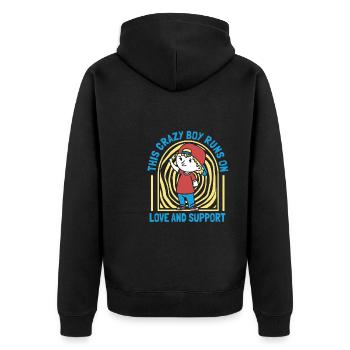 Psychologie Psychologe Unterstützung - Unisex Premium Bio Zip Hoodie - Schwarz - Hinten - Nico (187cm)