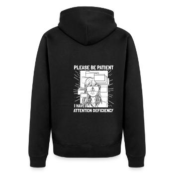 Psychology Psychologist Patient - Unisex Premium Organic Zip Hoodie - black - Back - Nico (187cm)