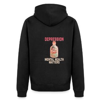 Psychologie Psychologe - Unisex Premium Bio Zip Hoodie - Schwarz - Hinten - Nico (187cm)