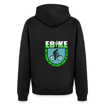 E Bike Electric Bike Cool - Unisex Premium Organic Zip Hoodie - black - Back - Nico (187cm)