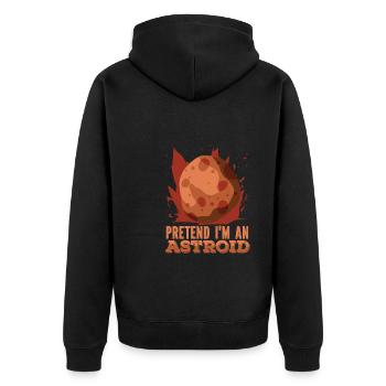 Weltraum Weltall Astroid Astroid Umleitung - Unisex Premium Bio Zip Hoodie - Schwarz - Hinten - Nico (187cm)