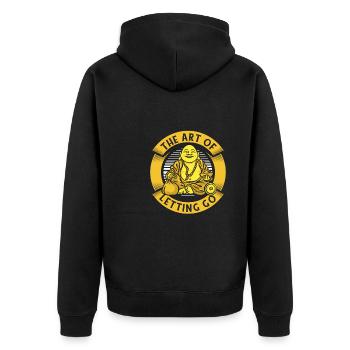 Buddha Buddhist Funny - Unisex Premium Organic Zip Hoodie - black - Back - Nico (187cm)