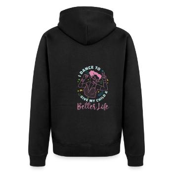 Mom Mutter Kind Tanz Mutter - Unisex Premium Bio Zip Hoodie - Schwarz - Hinten - Nico (187cm)