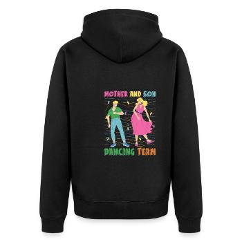 Mom Mutter Sohn Tanz Mutter - Unisex Premium Bio Zip Hoodie - Schwarz - Hinten - Nico (187cm)
