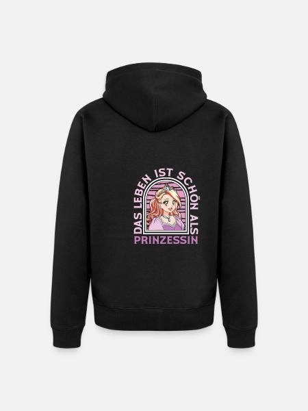 Prinzessin Fun - Unisex Premium Bio Zip Hoodie - Schwarz