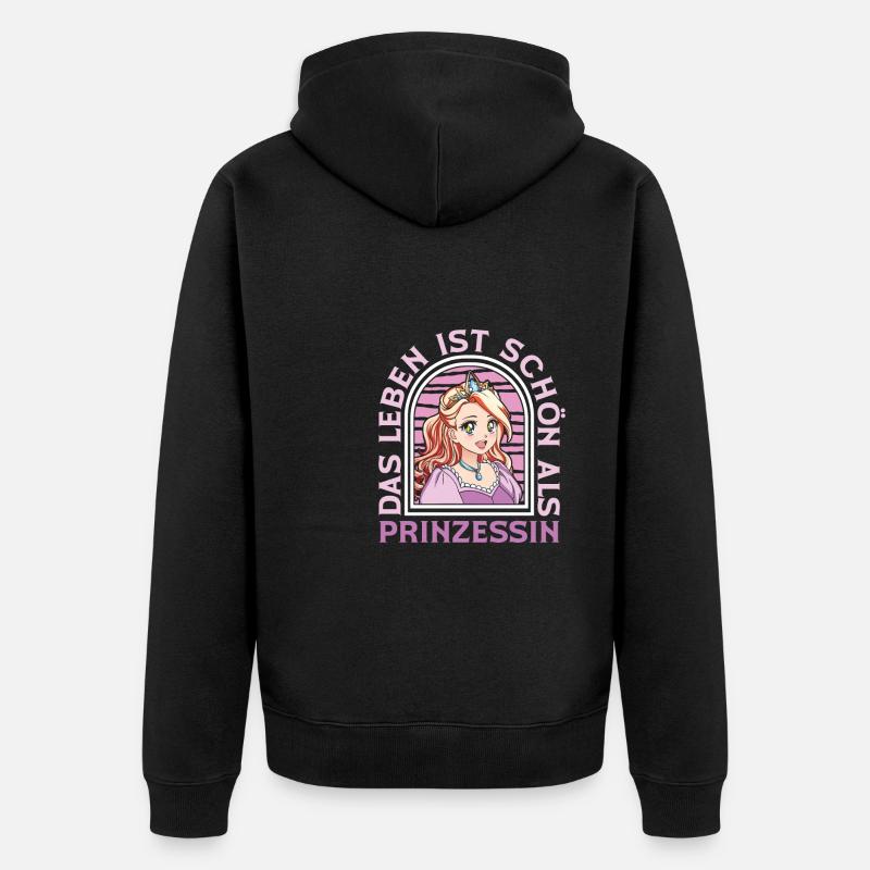 Prinzessin Fun - Unisex Premium Bio Zip Hoodie - Schwarz