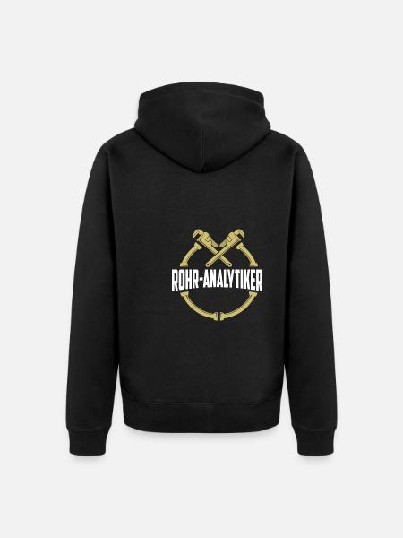 Rohrleitungsbauer Witzig - Unisex Premium Bio Zip Hoodie - Schwarz