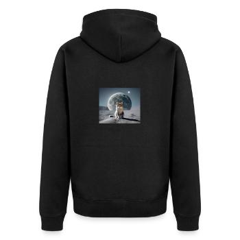 Chat sur la lune - Veste à capuche bio Premium Unisexe - noir - Dos - Nico (187cm)