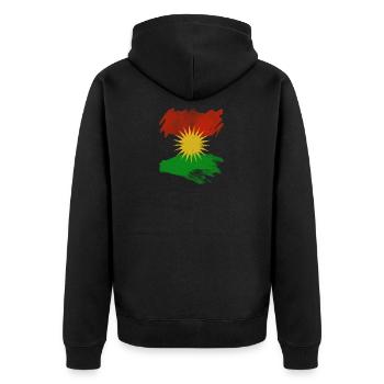 Drapeau du Kurdistan, drapeau du Kurdistan - Veste à capuche bio Premium Unisexe - noir - Dos - Nico (187cm)