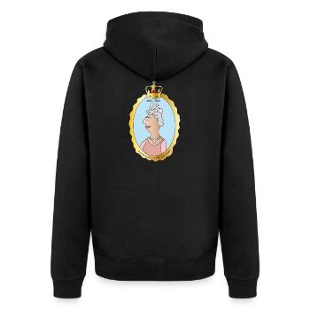 Queen Elizabeth II Großbritannien England Königin - Unisex Premium Bio Zip Hoodie - Schwarz - Hinten - Nico (187cm)