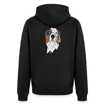Berger Australien geometrique - Veste à capuche bio Premium Unisexe - noir - Dos - Nico (187cm)