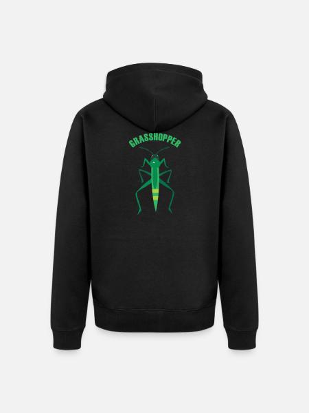 grasshopper - Unisex Premium Organic Zip Hoodie - black