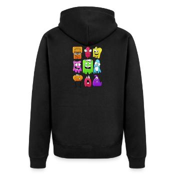 Funny ghosts - Unisex Premium Organic Zip Hoodie - black - Back - Nico (187cm)