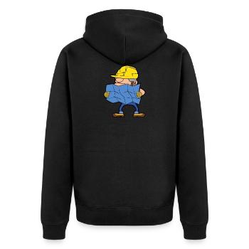 Construction company Construction company Construction workers - Unisex Premium Organic Zip Hoodie - black - Back - Nico (187cm)