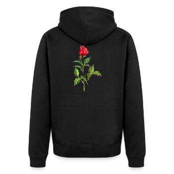 Rose rouge - Veste à capuche bio Premium Unisexe - noir - Dos - Nico (187cm)