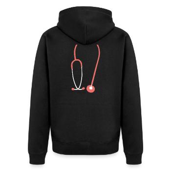 stethoscope doctor systemically important corona hero corona - Unisex Premium Organic Zip Hoodie - black - Back - Nico (187cm)