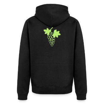 bunch grape vine leaf 27 - Unisex Premium Organic Zip Hoodie - black - Back - Nico (187cm)