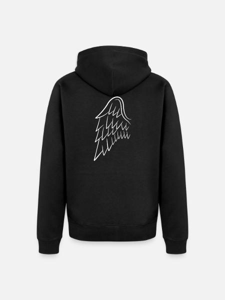 Angel wings wing angel white - Unisex Premium Organic Zip Hoodie - black