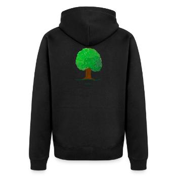 Forest child - Unisex Premium Organic Zip Hoodie - black - Back - Nico (187cm)
