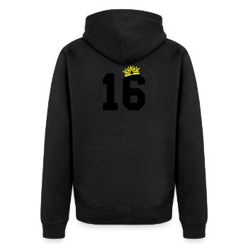 16 couronne - Veste à capuche bio Premium Unisexe - noir - Dos - Nico (187cm)