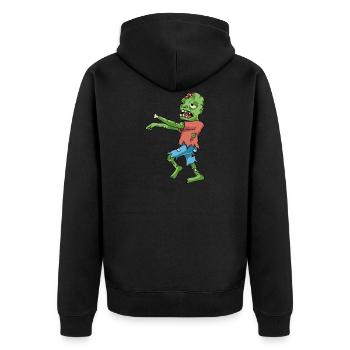 Zombie - Unisex Premium Bio Zip Hoodie - Schwarz - Hinten - Nico (187cm)
