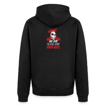 Horrorfilme Horror - Unisex Premium Bio Zip Hoodie - Schwarz - Hinten - Nico (187cm)