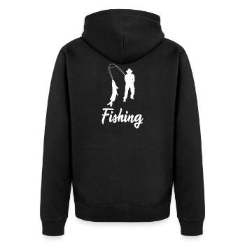 Pêche pêche pêche - Veste à capuche bio Premium Unisexe - noir - Dos - Nico (187cm)