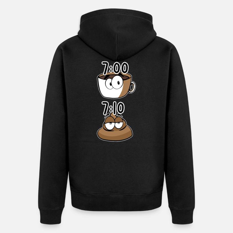 Caca de café le matin - Veste à capuche bio Premium Unisexe - noir