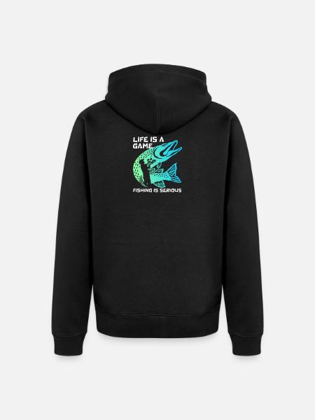 Angler fishing - Unisex Premium Organic Zip Hoodie - black