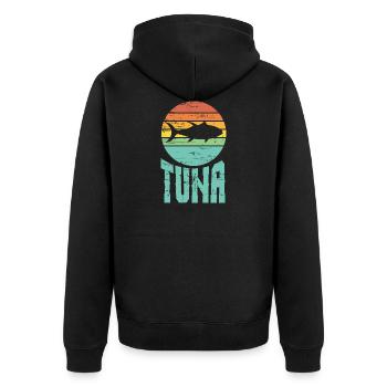 Vintage Tuna Artwork PêcheUr - Veste à capuche bio Premium Unisexe - noir - Dos - Nico (187cm)