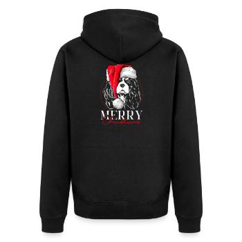 Santa CAVALIER KING CHARLES ÉPAGNEUL Noël - Veste à capuche bio Premium Unisexe - noir - Dos - Nico (187cm)