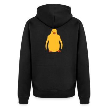Pinguin - penguin - Unisex Premium Bio Zip Hoodie - Schwarz - Hinten - Nico (187cm)