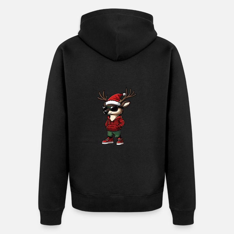 Noël du cerf Noël - Veste à capuche bio Premium Unisexe - noir