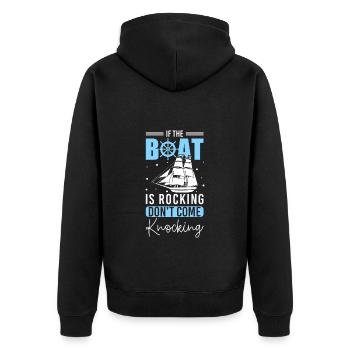 Sailing Captain Shipping Sailing - Unisex Premium Organic Zip Hoodie - black - Back - Nico (187cm)