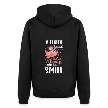 Teddybär Kuscheltier Spielzeug Schwanger - Unisex Premium Bio Zip Hoodie - Schwarz - Hinten - Nico (187cm)