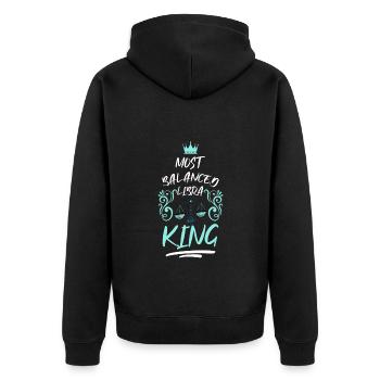 Libra Horoscope October Sky - Unisex Premium Organic Zip Hoodie - black - Back - Nico (187cm)