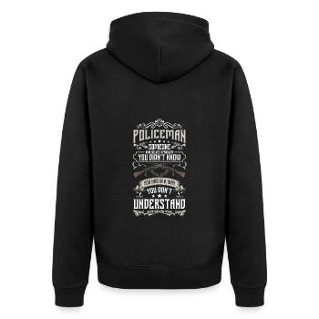 Cop Tatort Thief Commissioner - Unisex Premium Organic Zip Hoodie - black - Back - Nico (187cm)