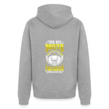 Bus beruf transport - Unisex Premium Bio Zip Hoodie - Grau meliert - Hinten - Nico (187cm)