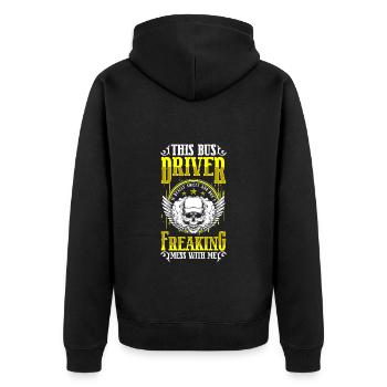 Bus beruf transport - Unisex Premium Bio Zip Hoodie - Schwarz - Hinten - Nico (187cm)