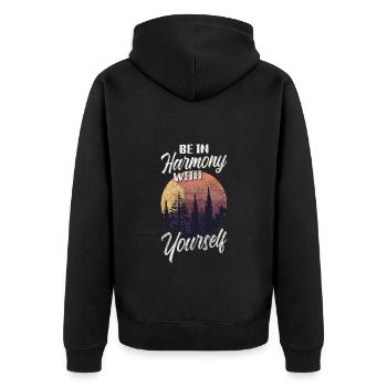 Bäume Planet - Unisex Premium Bio Zip Hoodie - Schwarz - Hinten - Nico (187cm)