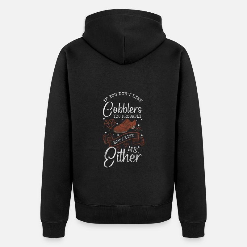 Shoemaker Work Boots - Unisex Premium Organic Zip Hoodie - black